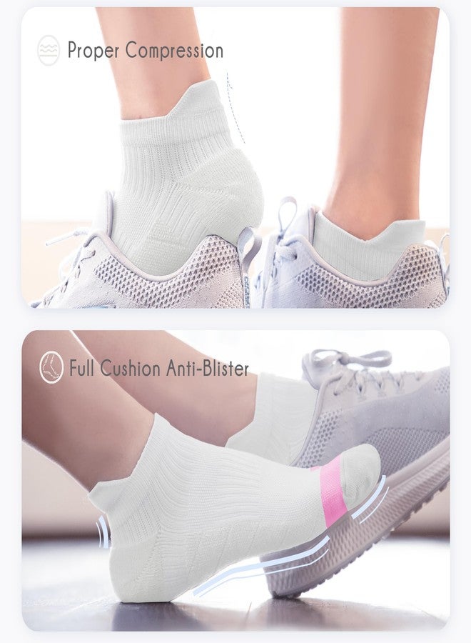 BRISIRA Coolmax Bamboo Viscose Women Compression Running Socks 3 Pairs Low Cut Ankle Athletic Anti Odor&Blister Cushioned - Image 3
